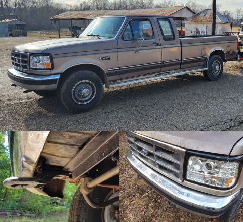 1983 Ford Bronco - '93 F250 2WD (front coil springs) with cast Iron tow eyes. This truck doesn't have the factory-style air dam , but it could still be added…