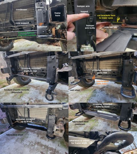 1983 Ford Bronco - Bumper , body , grill , & header removed for clarity. IF THE IMAGE IS TOO SMALL, click it. These brackets allow many adjustments so they ca…