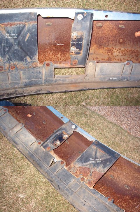 1983 Ford Bronco - By cutting 2 slits in the air dam, a flap can be folded down to allow a towing eye or light to protrude. And the flap can be folded back up…
