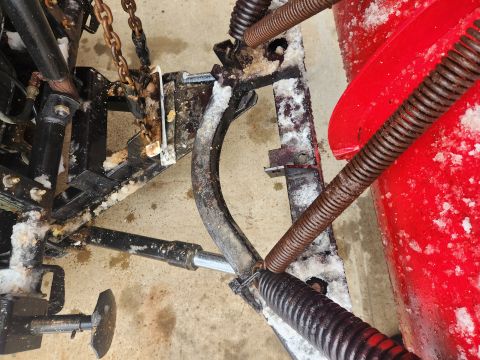1997 Ford F-250 - My first attempt at plowing resulted in the pivot bolt falling out.