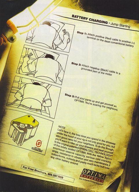 1985 Ford Bronco - This is a close-up shot of a page from a manual or brochure titled "BATTERY CHARGING - Jump Starting". It includes illustrated steps and te…