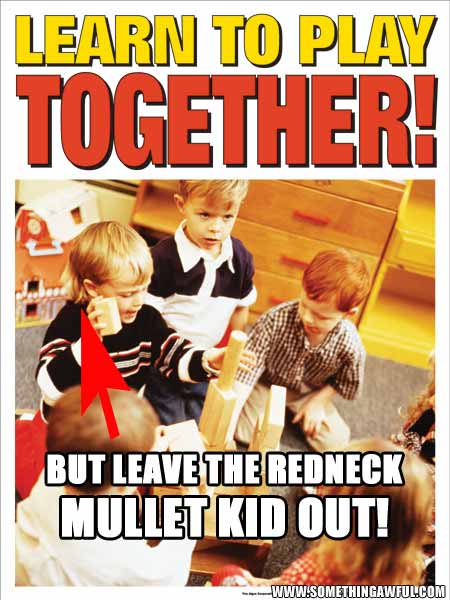 1985 Ford Bronco - The image shows a meme with text overlayed on a photograph of young children playing with wooden blocks. The text reads "LEARN TO PLAY TOGE…
