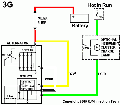 1985 Ford Bronco - Basic schematic of new charging system.