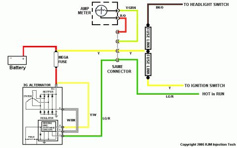 1985 Ford Bronco - More detailed schematic of new charging system, showing how to integrate with the old wiring..
