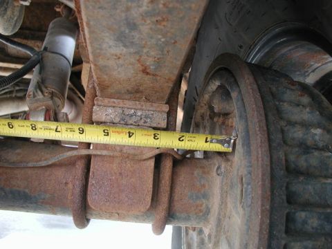 1985 Ford Bronco - The outside edge of the perch is just about 3" from the backside of the axle flange.