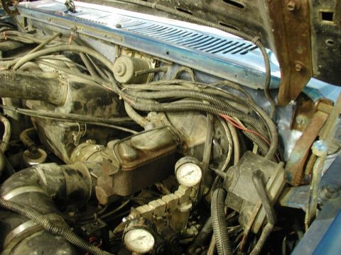 1985 Ford Bronco - First I had to remove the cruise control reservoir, and my OBA oil separator to make some room.