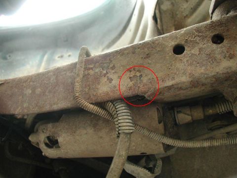 1985 Ford Bronco - Left frame rail. Signs cracks in the exact same spots as the right side.