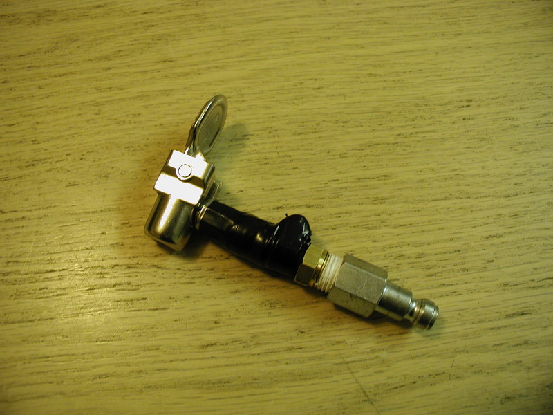 For airing up, a chuck end from a Viair #00041 Tire Inflation Gun.