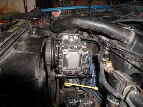 1985 Ford Bronco - York mounted and hooked up.