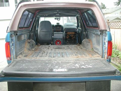 1985 Ford Bronco - Cargo area cleaned out.