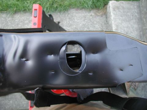 1985 Ford Bronco - One of the body mount holes. Nice tollerances!