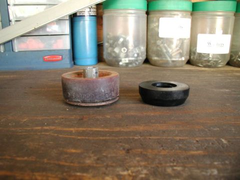 1985 Ford Bronco - Lower half; Super Duty modified on left, Daystar urethane on right.