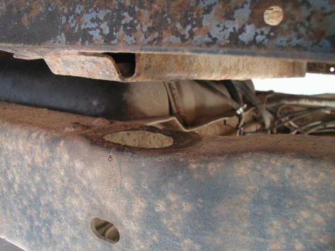 1985 Ford Bronco - This is on the right side, second from the rear. The hole is supposed to be around 1 1/2", but it is closer to 1 3/4". There is a small cra…
