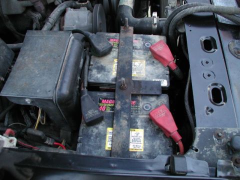 1985 Ford Bronco - Both batteries installed and all the wiring back in place (except for the front plug). I had to cut off the front part of the battery hold…