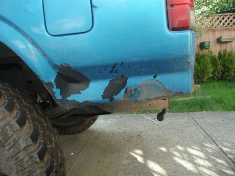 1985 Ford Bronco - Left fender, before trimming.