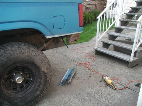 1985 Ford Bronco - Left fender, after trimming.