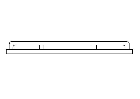 Side-profile line drawing of a fabricated rail or sill part