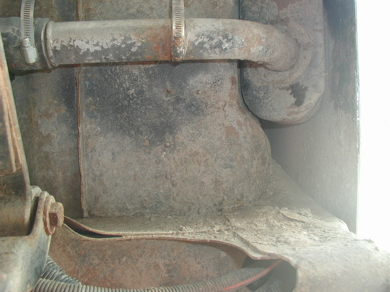 Left side, looking straight up (shackle to the left).