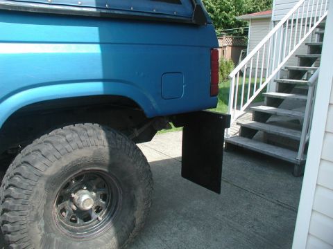 1985 Ford Bronco - When the bumper was off I welded on some studs to mount mud flaps.