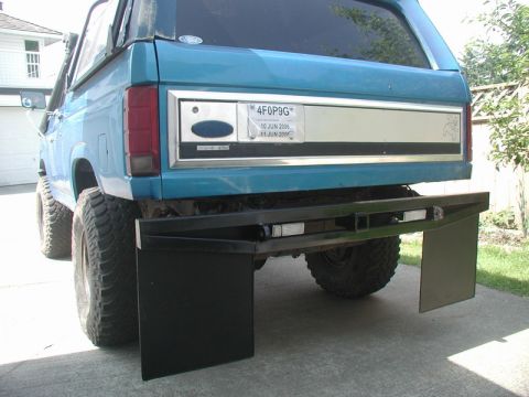 1985 Ford Bronco - When the bumper was off I welded on some studs to mount mud flaps.