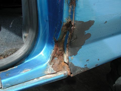 1985 Ford Bronco - Drivers side, bottom of B pillar.