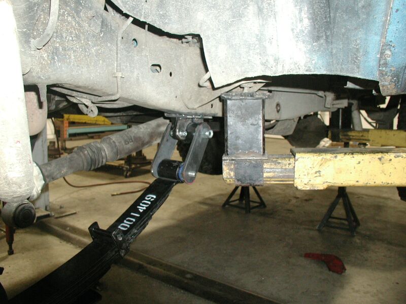 The plan was to box the frame and mount Ford Super-Duty shackle eyes underneath.