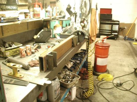 1985 Ford Bronco - The crossmember being made.