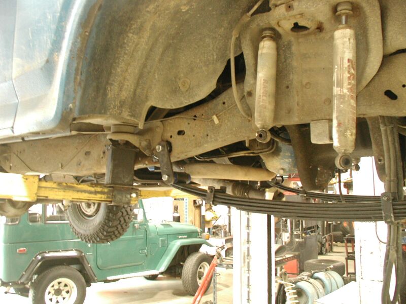 The new shackle mount tacked into place.