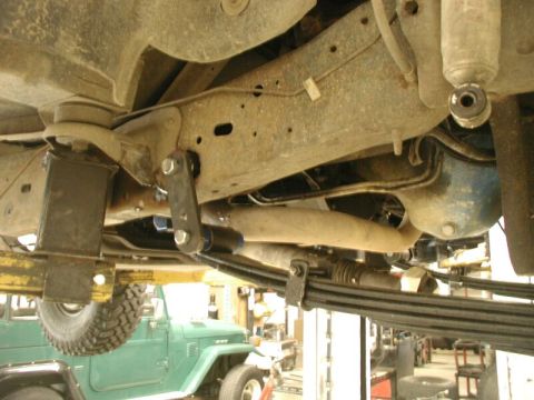 1985 Ford Bronco - The new shackle mount tacked into place.