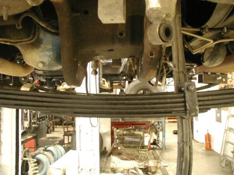 1985 Ford Bronco - Here you can see the clearance between the 2" lift springs and the factory crossmember.