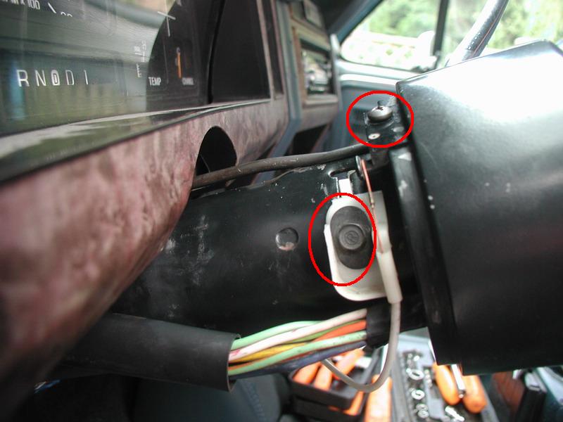 Remove the two screws (8mm and phillips) for the transmission indicator.