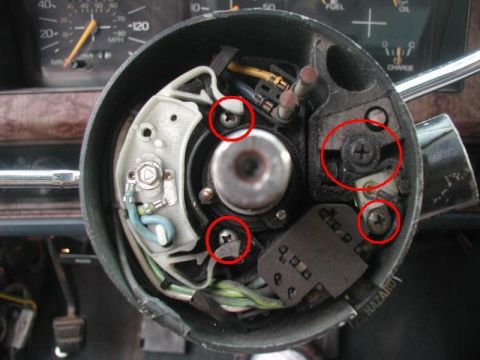 1985 Ford Bronco - Remove the screw holding the key buzzer terminal and the two screws for the turn signal switch; slide both parts out. Remove the screw righ…