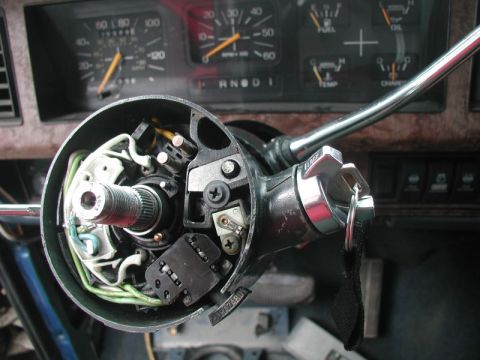1985 Ford Bronco - Slide the cylinder in and turn it to "off" to lock it into place.