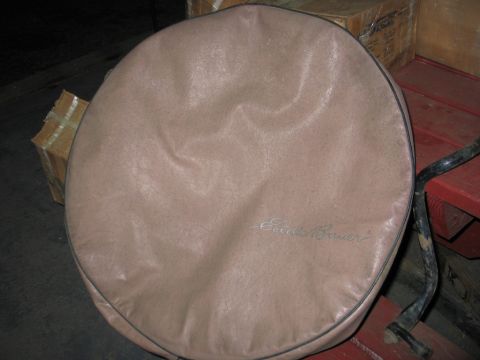 1995 Ford Bronco - A spare tire cover with the Eddie Bauer logo is visible, resting on a red surface.