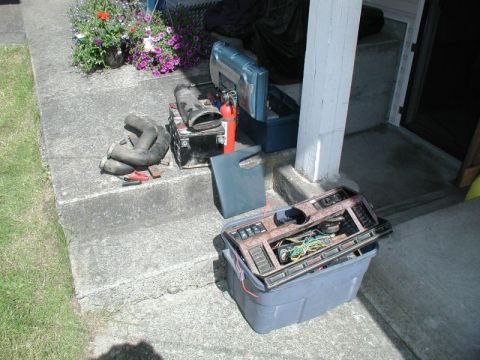 1985 Ford Bronco - The first bucket of parts.