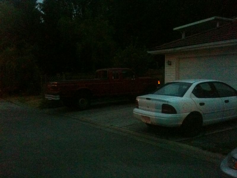 I had barely finished sweeping the driveway before Clifford forced his way in to his new parking spot.