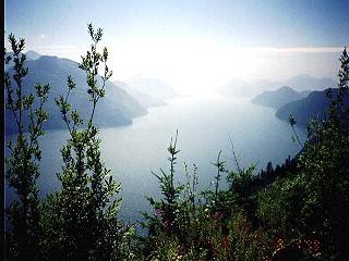 1985 Ford Bronco - This is what it is all about. Looking South down Stave Lake from the look out.