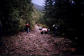 1985 Ford Bronco - This is the same hill that only 4 trucks made it up the last trip. This time, everybody made it up (some with a little extra help).