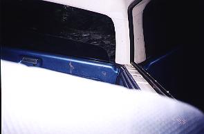 1985 Ford Bronco - Here is one of my pattented "over the shoulder" pictures as I decend the hill.