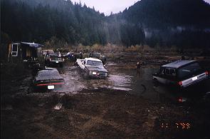 1985 Ford Bronco - Four Chevy's stuck in the mud. Now I know why I didn't go in that puddle.