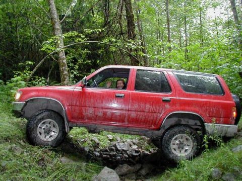 1985 Ford Bronco - Helen stays in the truck where it is nice and dry.