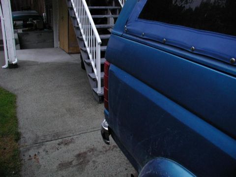 1985 Ford Bronco - Dented the right rear fender.