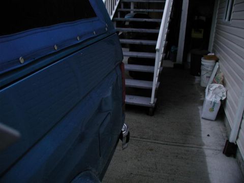 1985 Ford Bronco - Dented the left rear fender.