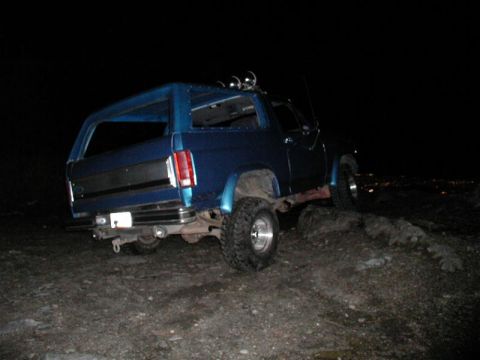 1985 Ford Bronco - Me driving up the other rock.