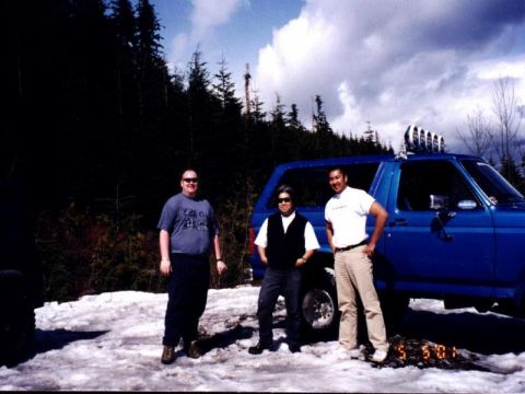 1985 Ford Bronco - Me, Ed, and Chris strike another pose.