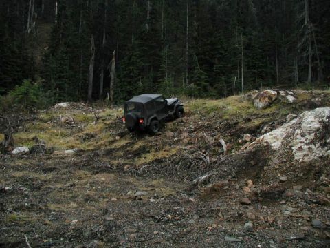 1985 Ford Bronco - Ed climbing.