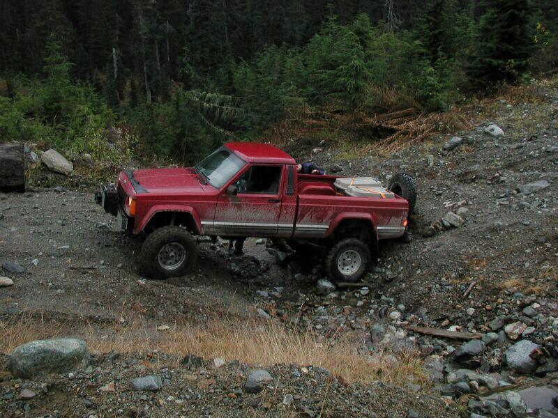 Doug got hung up on his bumper and spare tire going through this cross-ditch.