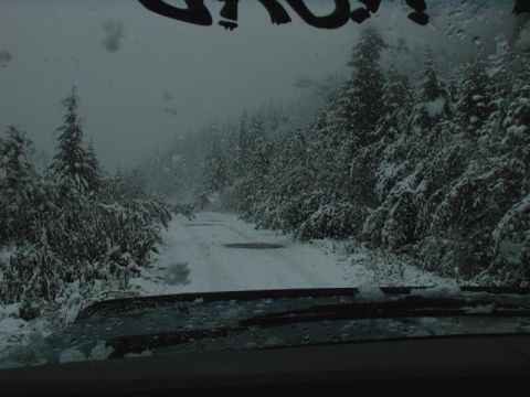 1985 Ford Bronco - This at 4100 feet; plenty of snow falling.