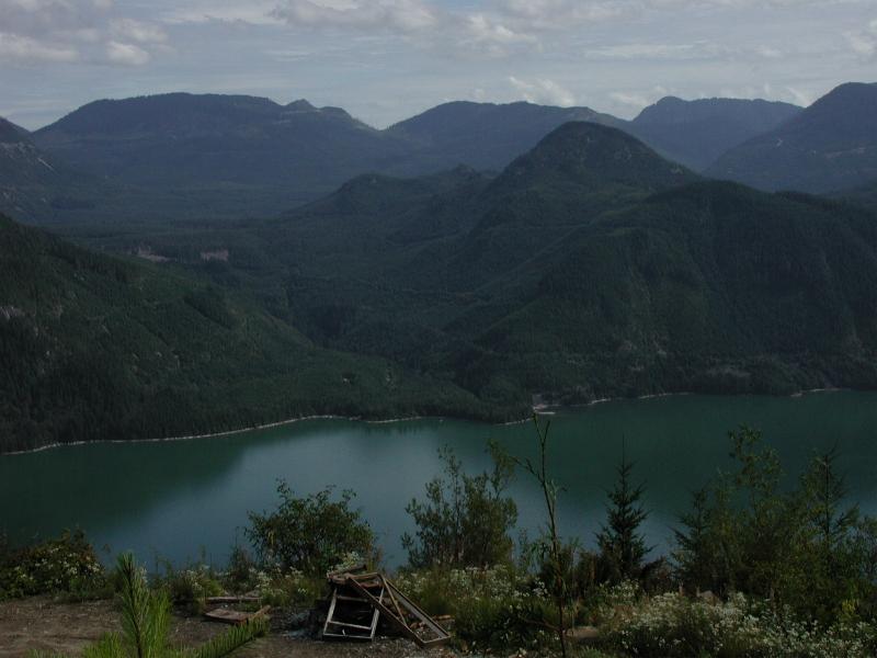 From the lookout; looking East across Stave Lake.