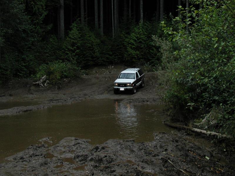 Jarrod going into the mud puddle.